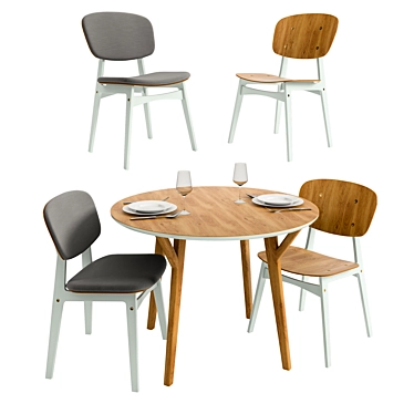 Modern Circle Dining Set 3D model image 1 