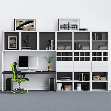 Sleek Office Cabinet: Efficient & Functional 3D model image 1 