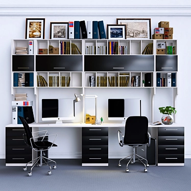 Sleek Office Cabinet: Perfect for Organizing 3D model image 1 