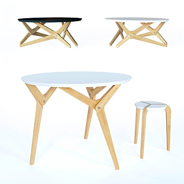 Transforming Table: Boulon Blanc 3D model image 1 