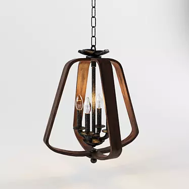 Rustic Industrial Road House Chandelier 3D model image 1 