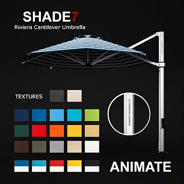 Animated Cloth RC Umbrella with 3 Positions 3D model image 1 