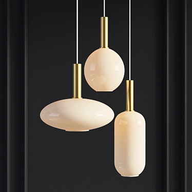 Ferm Living Brass Pendant Trio 3D model image 1 