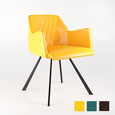 Elegant Vintage Yellow Chair 3D model image 1 