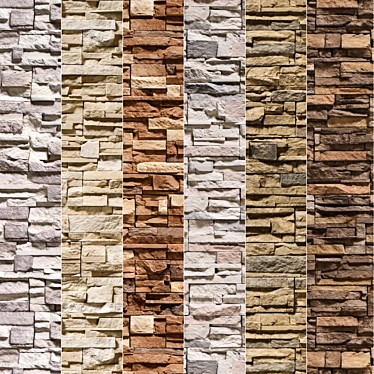 Modern Stone Walls Collection Set 7 3D model image 1 