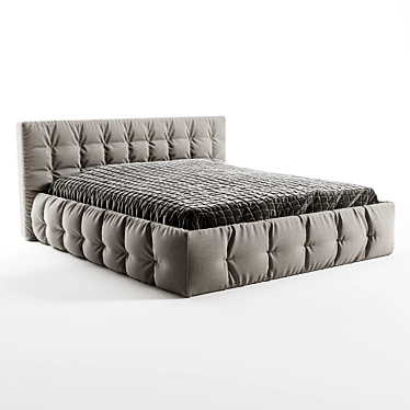 Softback Bed with Sturdy Frame 3D model image 1 