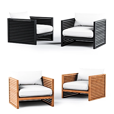 Harbour Outdoor Louver Armchair: Stylish Seating for Outdoor Comfort 3D model image 1 