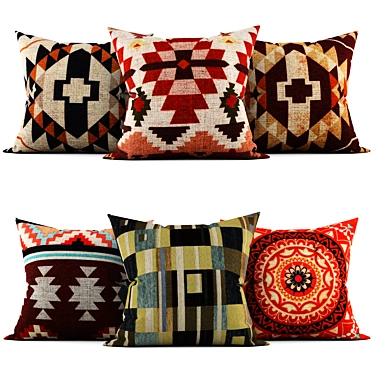 Elegant Flair: Chic Decorative Pillows 3D model image 1 