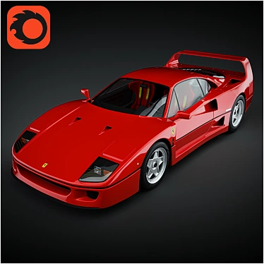 Iconic Ferrari F40: Unmatched Power 3D model image 1 