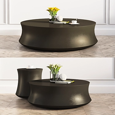 Soori Copper Coffee Table: Modern Elegance 3D model image 1 