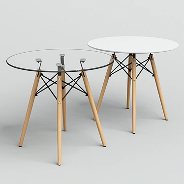 Elegant Eames DSW Tables 3D model image 1 