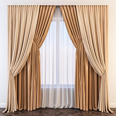 Elegant Drapery 3D model image 1 