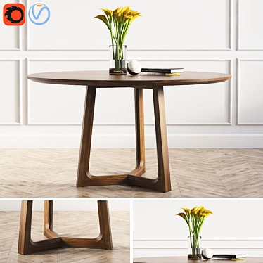 Concorde Round Dining Table: Elegant and Versatile 3D model image 1 