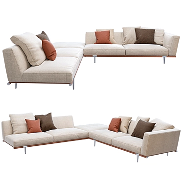 Luxurious Let It Be Sofa by Poltrona Frau 3D model image 1 