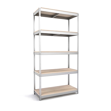 Metallic Storage Shelves 3D model image 1 