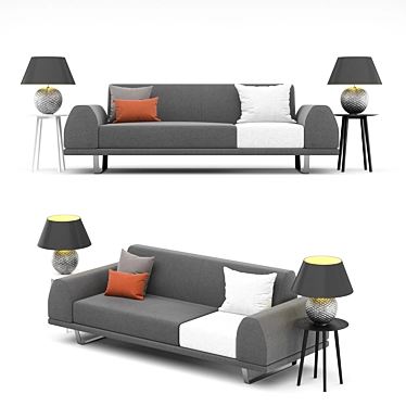 Title: Portland 2_5 Seater Sofa 3D model image 1 