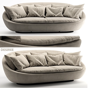 Contemporary Oval Designer Sofa 3D model image 1 