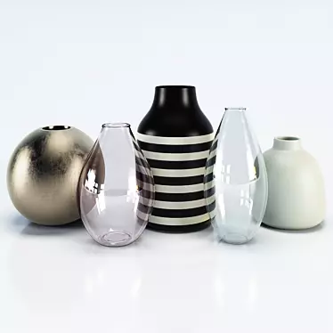 Elegant Vase Set for ZARA HOME 3D model image 1 