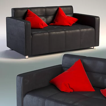 Title: Classic Red Pillow Sofa 3D model image 1 