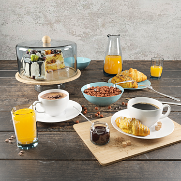 Rise and Dine: Complete Breakfast Set 3D model image 1 