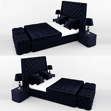 Elegant Azraa Bed 3D model image 1 