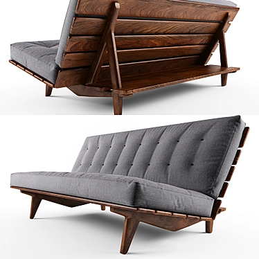 Vintage-inspired HAUNER Sofa 3D model image 1 