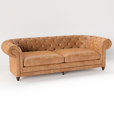 Luxury Leather Sofa 3D model image 1 