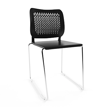 ErgoFlex Black Plastic Office Chair 3D model image 1 