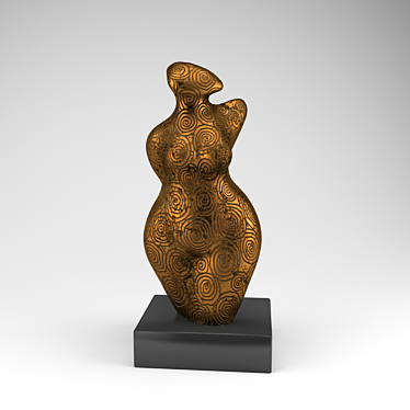 Contemporary Bronze-Inspired Interior Sculpture 3D model image 1 