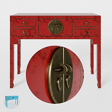 SleekRedLA Console Table 3D model image 1 