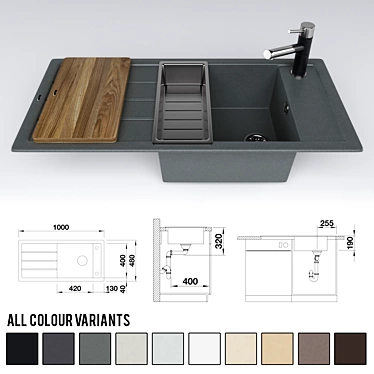 BLANCO MEVIT XL 6S Kitchen Sink Set 3D model image 1 