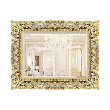 Bianca Ferrari Mirror: Antique Italian Wooden Reflection 3D model image 1 