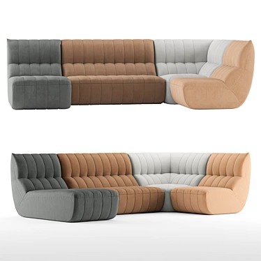 Fidji Corner Sofa: Stylish Comfort for Your Home 3D model image 1 