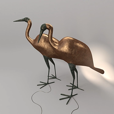 Elegant Crane Earrings 3D model image 1 