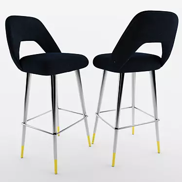 Modern Bar Chair: Sleek Design, Comfort & Durability 3D model image 1 