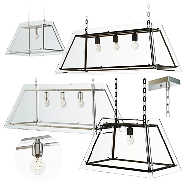 EICHHOLTZ Azure Chandeliers - Stylish Nickel and Bronze Finishes 3D model image 1 