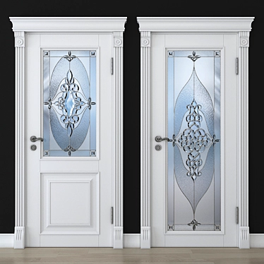 Stained-Glass Door: Elegant and Timeless 3D model image 1 