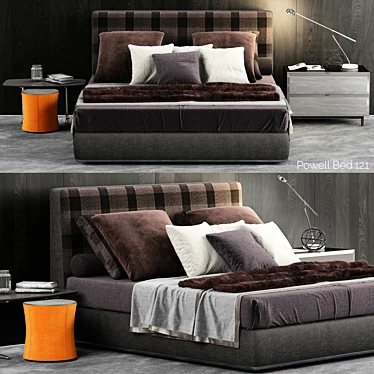 Moderno Minotti Bed: Sleek and Stylish 3D model image 1 