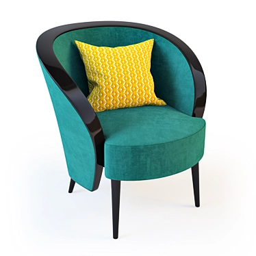 Elegant Emerald Armchair 3D model image 1 