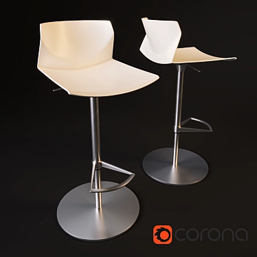 Sleek Modern Hightower Barstool 3D model image 1 