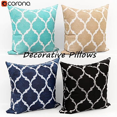 Elegant Decorative Pillow Set 3D model image 1 