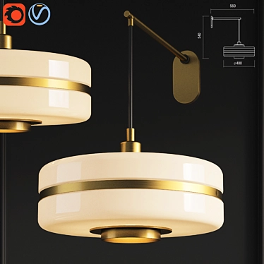 Masina Brass Wall Light: Modern Elegance for Any Space 3D model image 1 