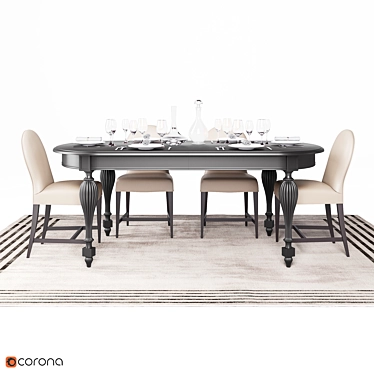 Tosconova MOOD Dining Set: Canova Extendable Table & Flo' Chairs 3D model image 1 