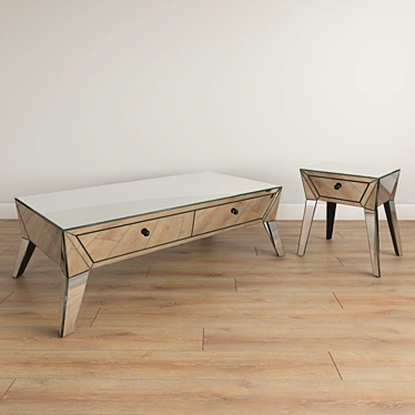 Glam Mirrored Coffee Table: Futuristic Elegance 3D model image 1 