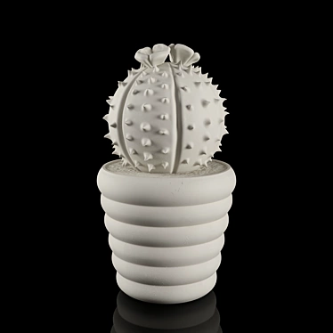 Title: Prickly Melocactus Ceramic Ornament 3D model image 1 