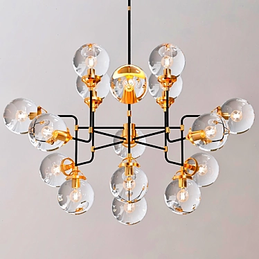 Globetrotter Glass Chandelier 3D model image 1 