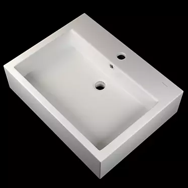 Elegant White Ceramic Wash Basin 3D model image 1 
