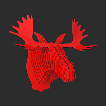 Stylish Fred Cardboard Moose Head 3D model image 1 