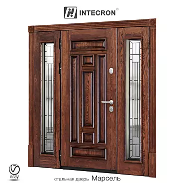 Elegant Marseille Steel Door 3D model image 1 