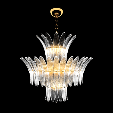 Elegant Palmette Chandelier: Barovier & Toso 3D model image 1 